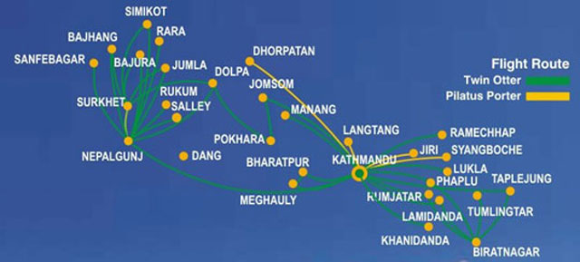 Tara Air Route Map